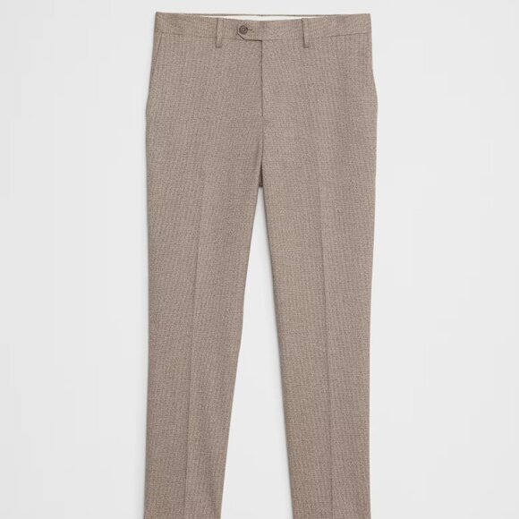 Banana Republic Factory Tailored-Fit Houndstooth Suit Trouser, Taupe, 34x30, EUC - Picture 4 of 4